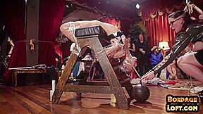 BDSM anal sluts enjoy whipping and assfucking in public
