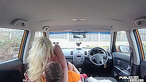 Bigass n bigtits MILF fucked outdoor in car by driving tutor