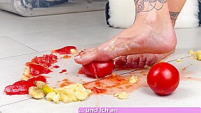 German Food Feet Crunch Fetisch porn with sexy student teen