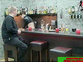 German mistress dominate slave and piss him in mouth