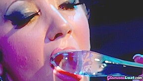 Solo big titted brunette MILF masturbates using sex toys
